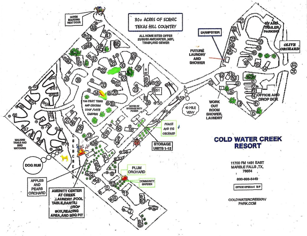 Coldwater Creek RV Park Map